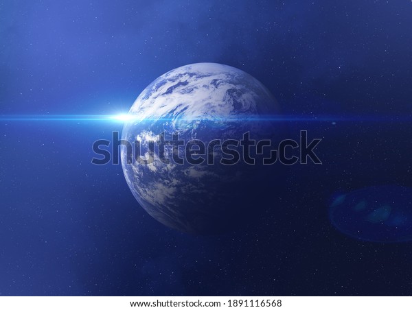 Planet Earth in the deep outer space. High\
resolution image of Blue planet and sun. Galaxy, nebula and Earth.\
This image elements furnished by\
NASA.