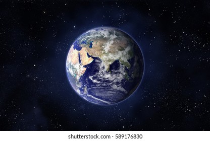 Planet Earth. Eastern hemisphere. This image elements furnished by NASA.