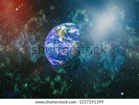 Planet Earth. Eastern hemisphere. This image elements furnished by NASA.