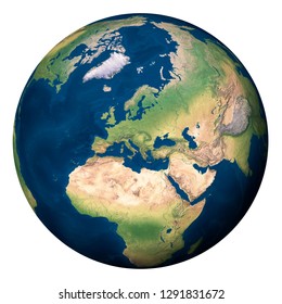 Planet Earth, Europe and part of Asia and Africa - Elements of this image furnished by NASA