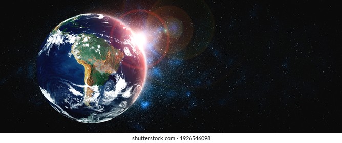 Planet earth globe view from space showing realistic earth surface and world map as in outer space point of view . Elements of this image furnished by NASA planet earth from space photos. - Shutterstock ID 1926546098