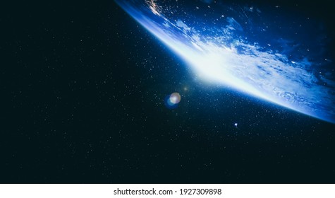 Planet earth globe view from space showing realistic earth surface and world map as in outer space point of view . Elements of this image furnished by NASA planet earth from space photos. - Shutterstock ID 1927309898