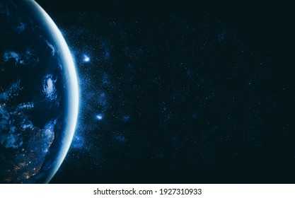 Planet earth globe view from space showing realistic earth surface and world map as in outer space point of view . Elements of this image furnished by NASA planet earth from space photos. - Shutterstock ID 1927310933