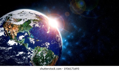 Planet earth globe view from space showing realistic earth surface and world map as in outer space point of view . Elements of this image furnished by NASA planet earth from space photos. - Shutterstock ID 1936171693