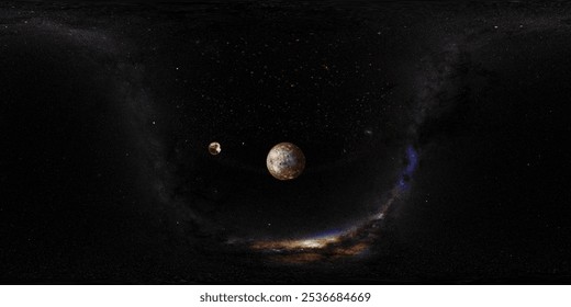 Planet Earth and Moon Formation 8K VR 360 Spherical Panorama - Powered by Shutterstock