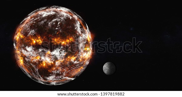 Planet Earth Moon Solar System Explosion Stock Photo Edit