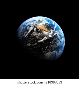 Planet earth on a black background.Elements of this image are furnished by NASA
