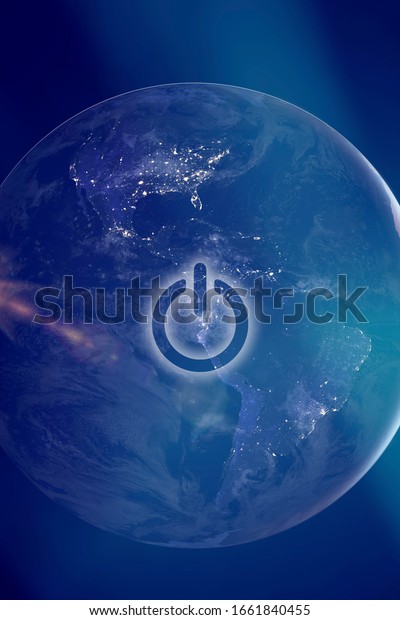 Planet Earth Power Button Onoff Switch Stock Photo Edit Now 1661840455