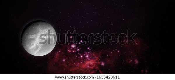 planet earth\
satellite moon fly in the space with stars galaxy background\
elements of this image furnished by\
nasa