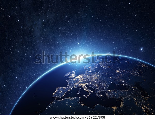Planet Earth Space Night Some Elements Stock Photo Edit Now