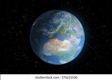 Planet Earth from space showing Europe and Africa.Elements of this image furnished by NASA.