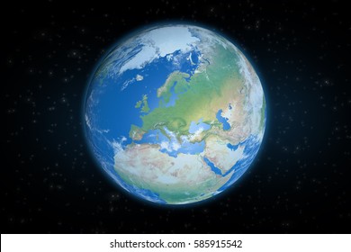 Planet Earth from space showing Europe. Elements of this image furnished by NASA.