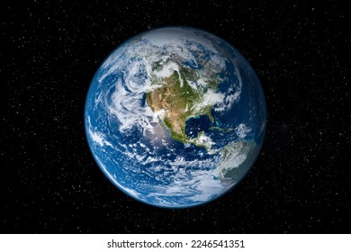 Planet Earth in Space surrounded by Stars showing North America. This image elements furnished by NASA. - Powered by Shutterstock