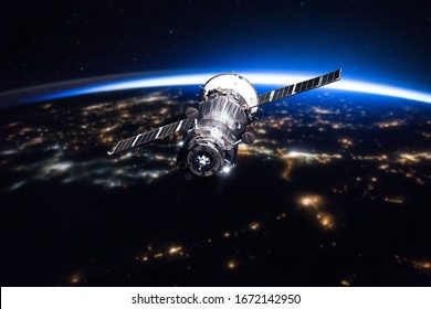 Planet Earth. Spacecraft launch into space. Elements of this image furnished by NASA.