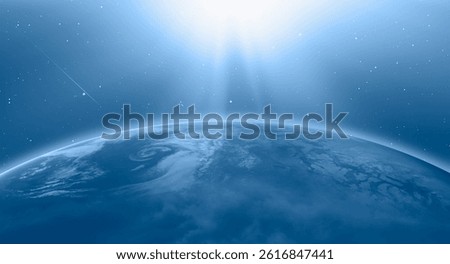 Planet Earth with a spectacular sunset 