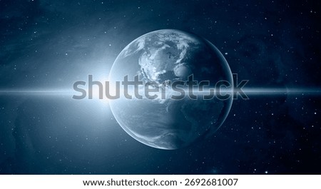 Planet Earth with a spectacular sunset "Elements of this image furnished by NASA"