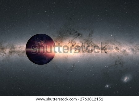 Planet Earth with a spectacular sunset 