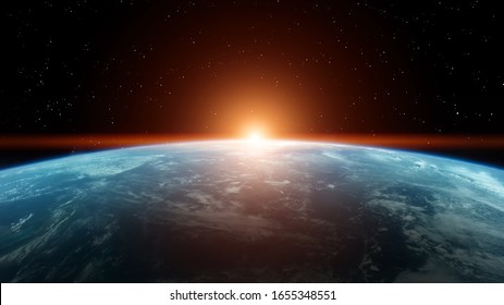 Planet Earth, Sunrise, Stars, Close Up