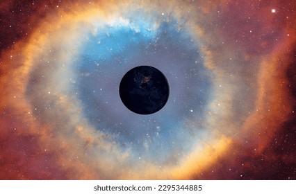 Planet earth with supernova explosion - Deep space abstract sci-fi backgrounds "Elements of this image furnished by NASA" - Shutterstock ID 2295344885