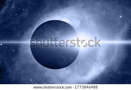Planet earth with supernova explosion - Deep space abstract sci-fi backgrounds "Elements of this image furnished by NASA"