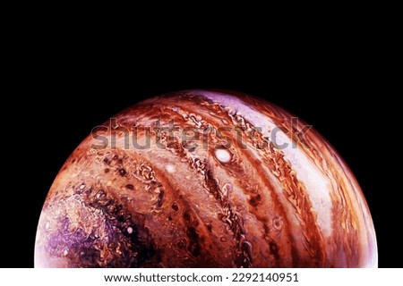 The planet Jupiter on a dark background. Elements of this image furnished NASA.