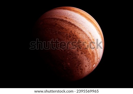 Planet Jupiter on a dark background. Elements of this image furnished by NASA. High quality photo