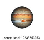 Planet Jupiter on white background, cut out. This image elements furnished by NASA.