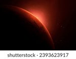 Planet Mars on a dark background. Elements of this image furnished by NASA. High quality photo