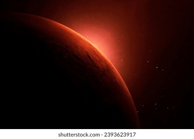 El planeta Marte sobre un fondo oscuro. Elementos de esta imagen amueblados por la NASA. Foto de alta calidad