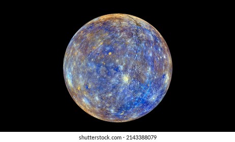 The Planet Mercury. Elements of this image were furnished by NASA. - Shutterstock ID 2143388079