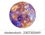 Planet Mercury isolated on white background. Elements of this image furnishing NASA. High quality photo