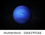 Planet Neptune in the Starry Sky of Solar System in Space. This image elements furnished by NASA.