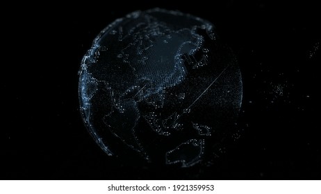 Planet Pixel Planet Earth Abstract Cyber World, Blue Sphere Science Digital Technology Background, Futuristic Technology, Digital Word Background, Digital Earth, Bright Earth Sciences