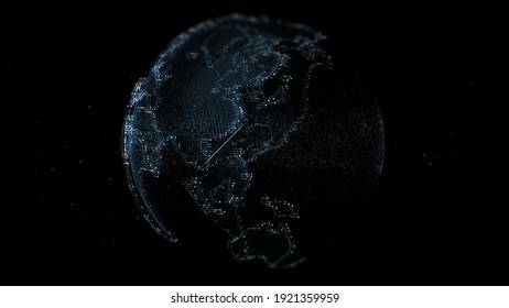 Planet Pixel Planet Earth Abstract Cyber World, Blue Sphere Science Digital Technology Background, Futuristic Technology, Digital Word Background, Digital Earth, Bright Earth Sciences