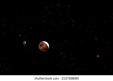 Planet Pluto, against the backdrop of space. Elements of this image furnished by NASA. High quality photo