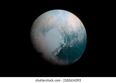 Planet Pluto in blue light. Elements of this image were furnished by NASA.