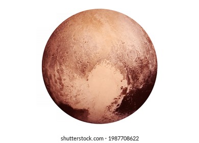 Planet Pluto isolated on white background. Elements of this image were furnished by NASA. High quality photo