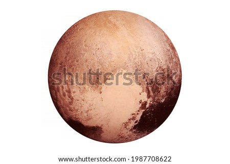Planet Pluto isolated on white background. Elements of this image were furnished by NASA. High quality photo