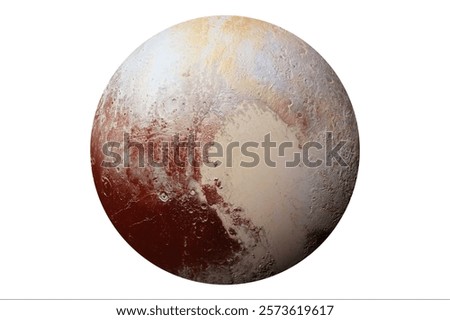 Planet Pluto isolated on white background. Elements of this image furnished by NASA. High quality photo