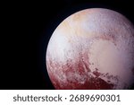 Planet Pluto on a dark background. Elements of this image furnished by NASA
