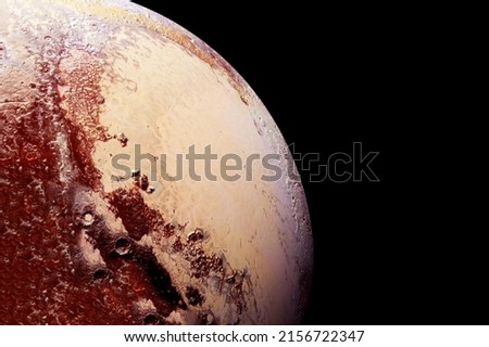 Planet Pluto on a dark background. Elements of this image furnished by NASA. High quality photo