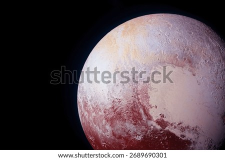 Planet Pluto on a dark background. Elements of this image furnished by NASA