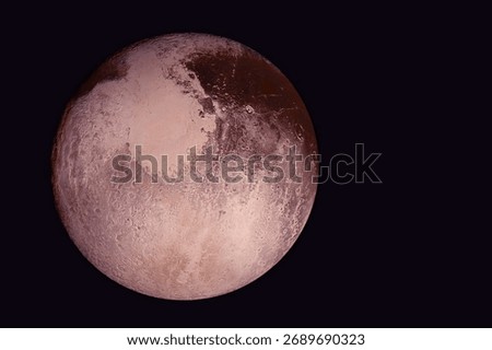 Planet Pluto on a dark background. Elements of this image furnished by NASA