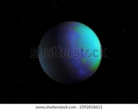 Planet Proxima Centauri C isolated. The closest exoplanet to us in outer space. Realistic surface of an alien planet.