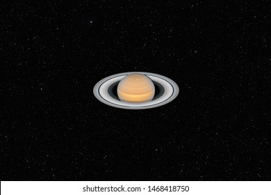 Planet Saturn against dark starry sky background in Solar System, elements of this image furnished by NASA - Powered by Shutterstock