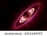 Planet Saturn on a dark background. Elements of this image furnished by NASA. High quality photo