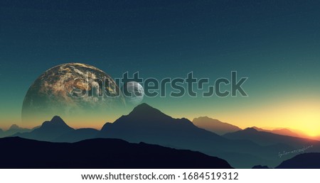 planet space moon world landscape