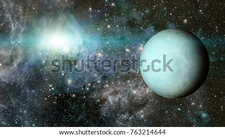 Planet Uranus. Elements of this image furnished by NASA.