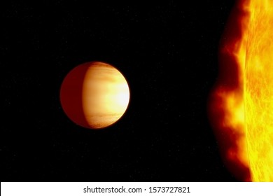 The planet is very close to a hot star. Elements of this image were furnished by NASA. - Powered by Shutterstock