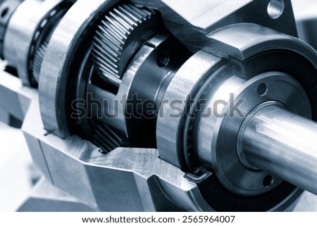 Planetary gear reducer, Engine gear wheels, industrial concept background